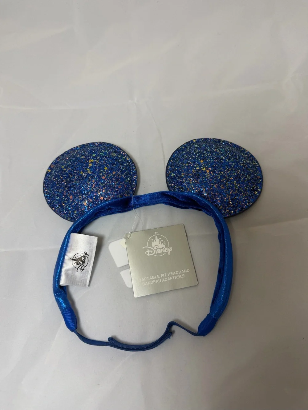 Disney Youth Blue Glitter Mouse Ear Headband with Sparkle Accent